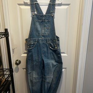 Free People good luck barrel overalls